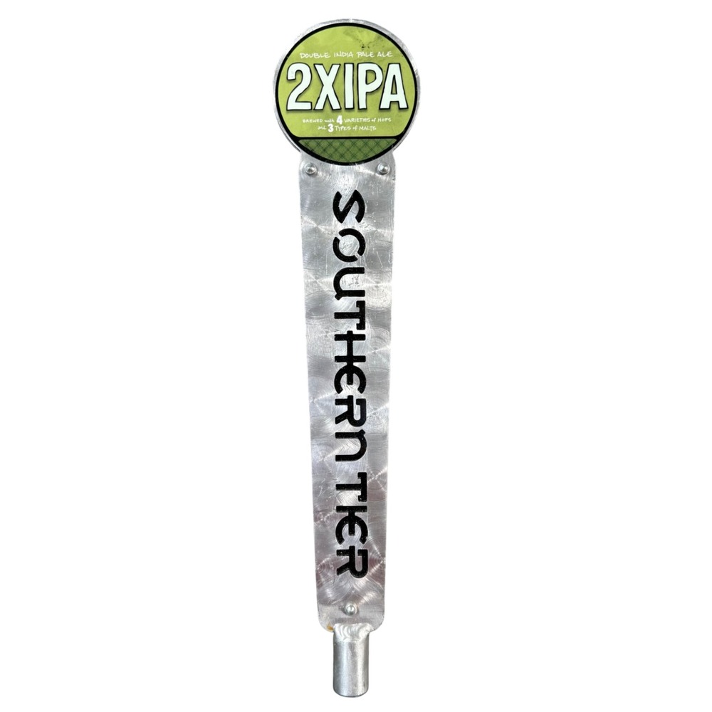 Southern Tier 2XIPA Beer Tap Handle Silver Green Industrial Craft Brew Pub Decor